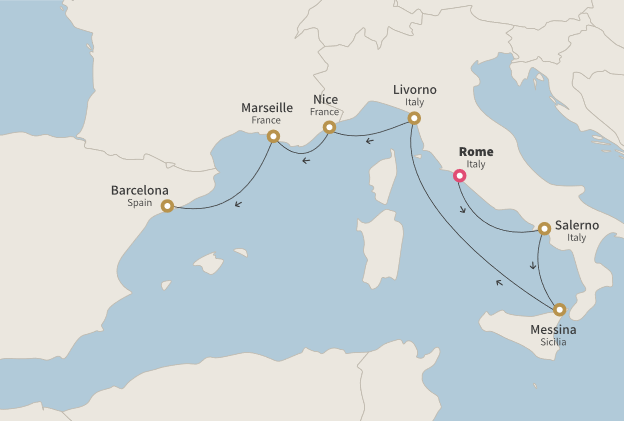 Mediterranean Cruise Map